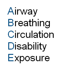 The ABCDE approach: Airway, Breathing, Circulation, Disability and Exposure.