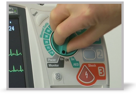 A picture of a defibrillator being prepared. <b></b>