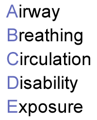 The ABCDE approach: Airway, Breathing, Circulation, Disability and Exposure.